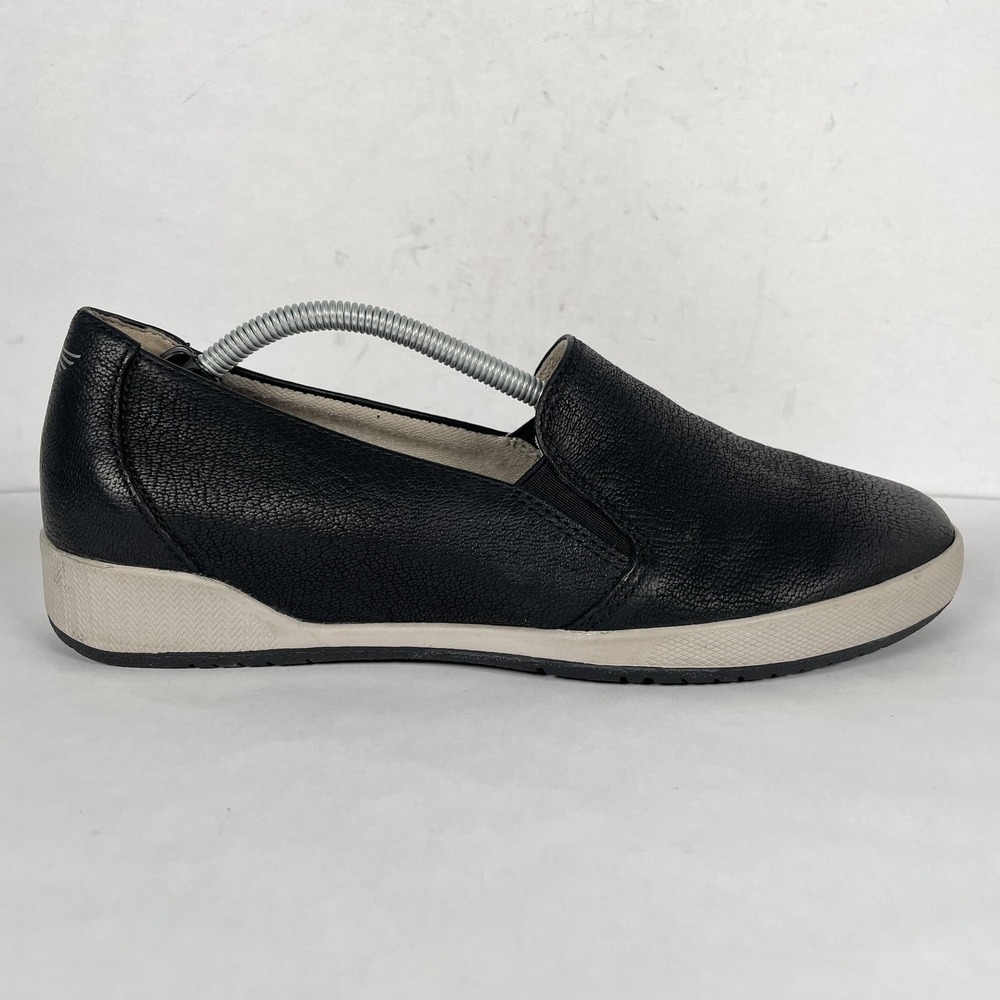 Dansko Shoes Womens Size 39 Black Leather Slip On Comfort Walking Casual Flats